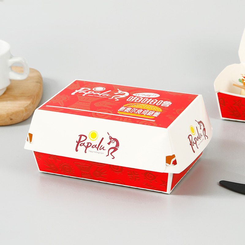 White and Red Burger Takeaway Boxes White and Red Burger Takeaway Boxes