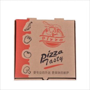White Card Pizza Boxes with Two-Color Artwork