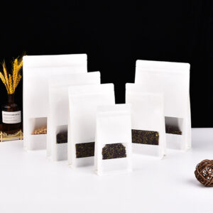 White Window Paper Bags for Food Display