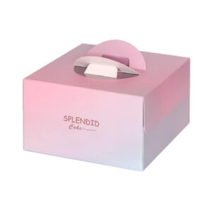 Pastel Handle Cake Boxes with Folding Tops