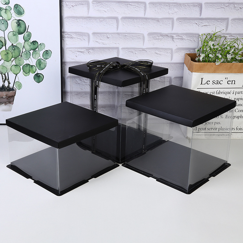 Tall Square Clear Gift Cake Boxes