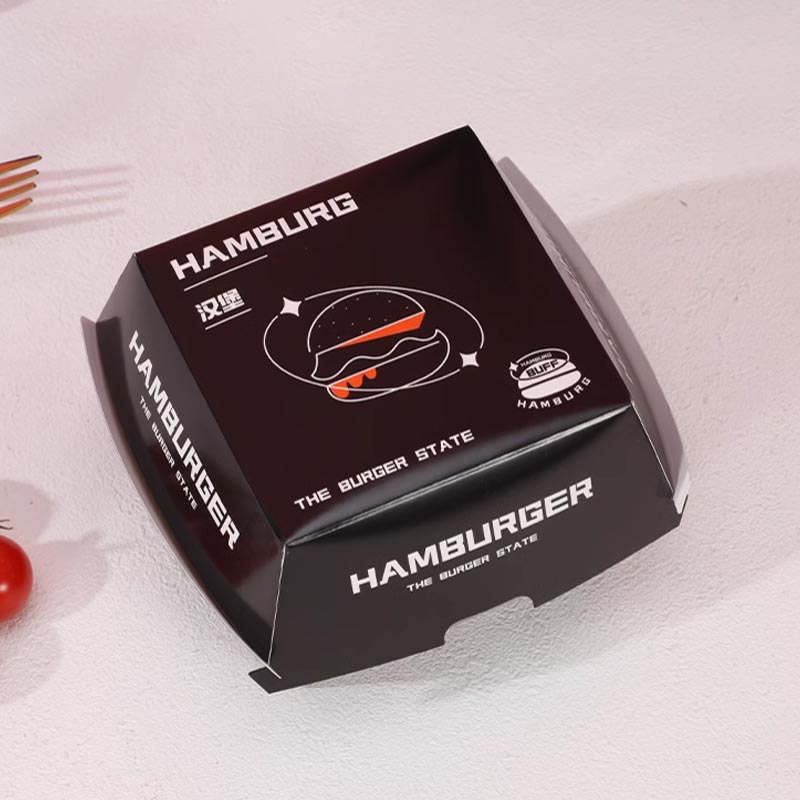 Printed Burger Boxes with Folding Closures