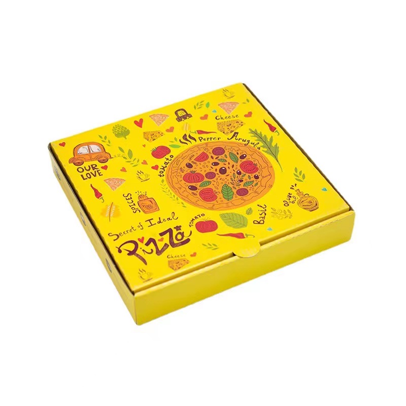 Printed Pizza Boxes for 12-Inch Menu Sizes 12-Inch Pizza Boxes with Bright Custom Printing