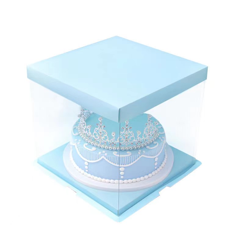 Blue Frame Cake Boxes with Clear Walls