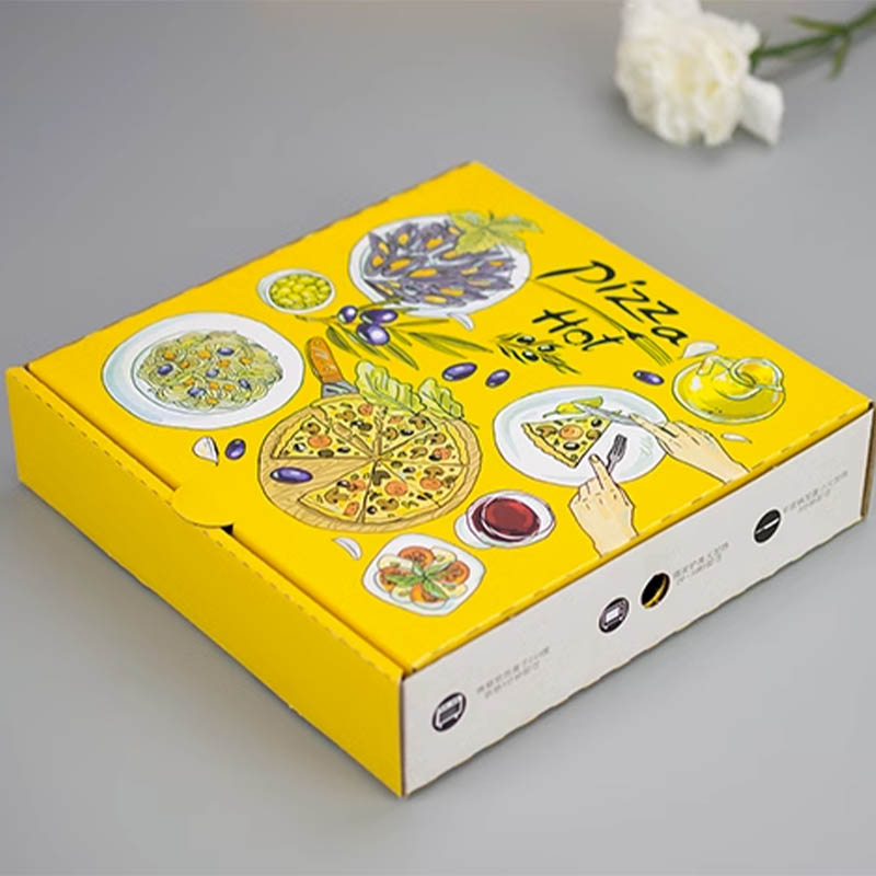 Bright Printed Paper Pizza Packaging