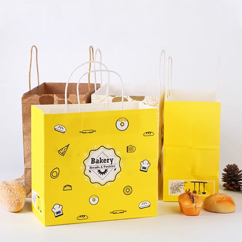 Custom Paper Bags Printed Paper Carrier Bags for Bakeries