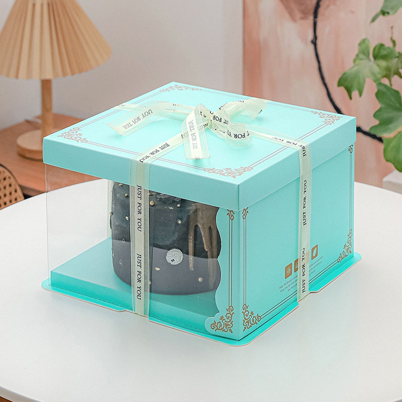 Clear Panel Cake Boxes with Colored Frames