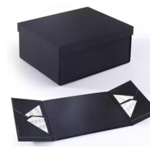 Black Magnetic Gift Boxes with Folding Bases