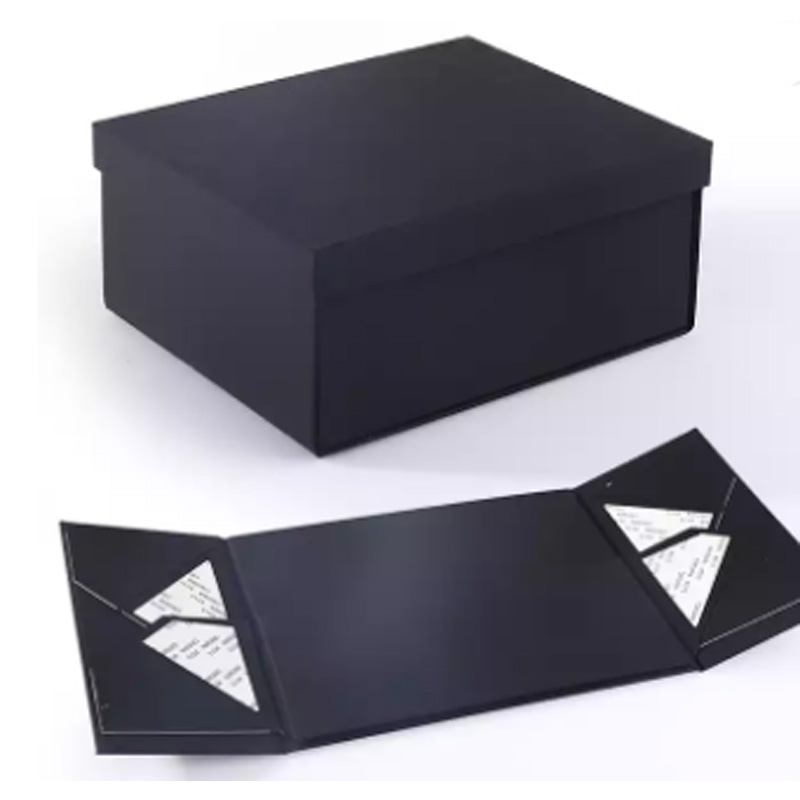 Custom Gift Boxes Black Magnetic Gift Boxes with Folding Bases