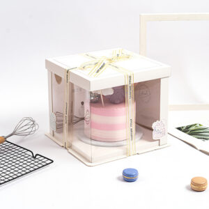 White Frame Cake Boxes with Clear Windows