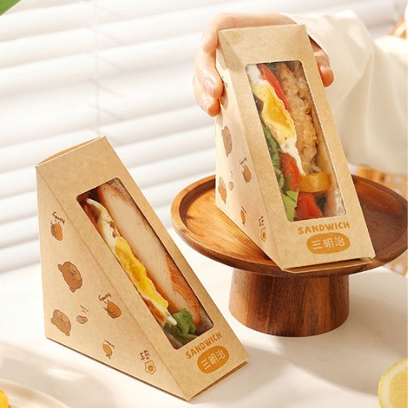 Triangle Sandwich Boxes with Clear Windows