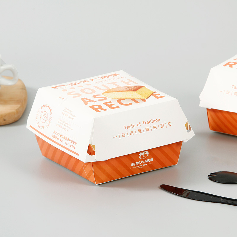 White and Red Burger Takeaway Boxes