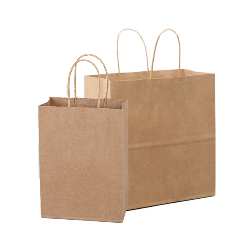 Custom Paper Bags Landscape Kraft Takeaway Carrier Bags