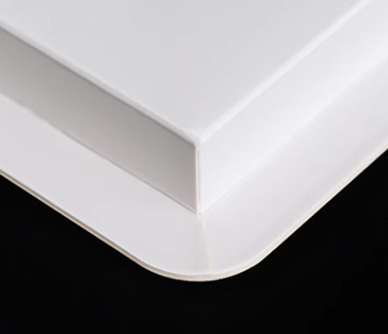 Structure and component detail for tall clear cake display boxes with white frames