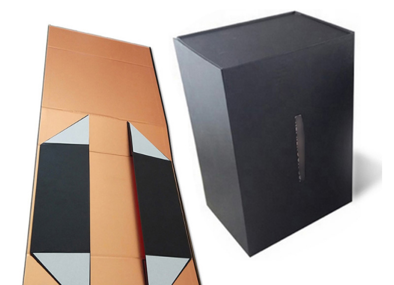 Black Magnetic Gift Boxes with Folding Bases